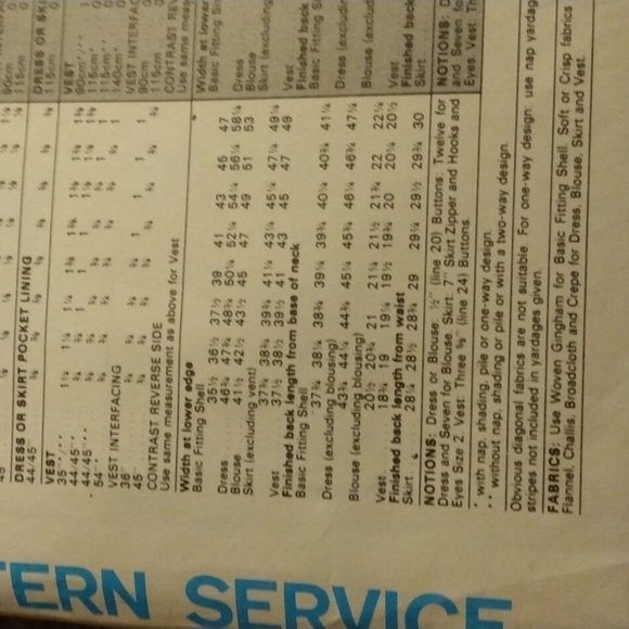 Vogue Sewing Pattern . - Picture 10 of 13